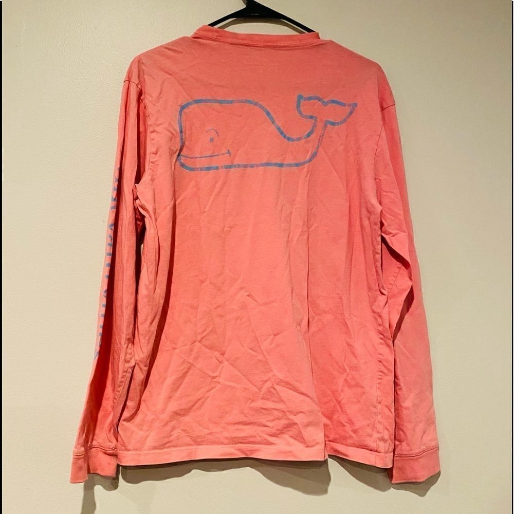 Vineyard Vines Garment Dyed Vintage Whale Long-Sleeve Pocket Graphic Tee Small